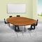 Flash Furniture 86" Oval Wave Oak Table Set-12" Stack Chairs XU-GRP-12CH-A3060CON-60-OAK-T-P-GG - alternate 1
